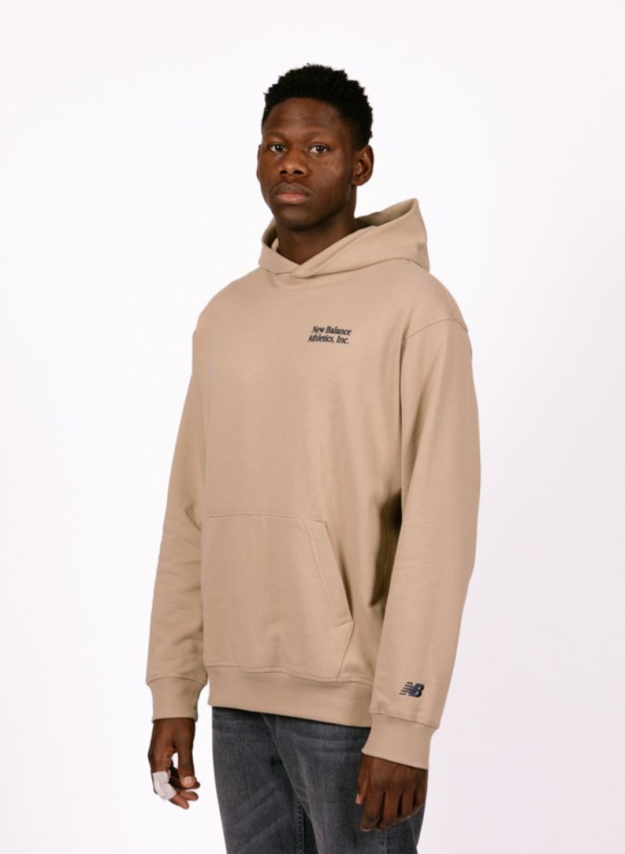 New Balance Sweaters | New Balance Embroidered Hoodie Beige