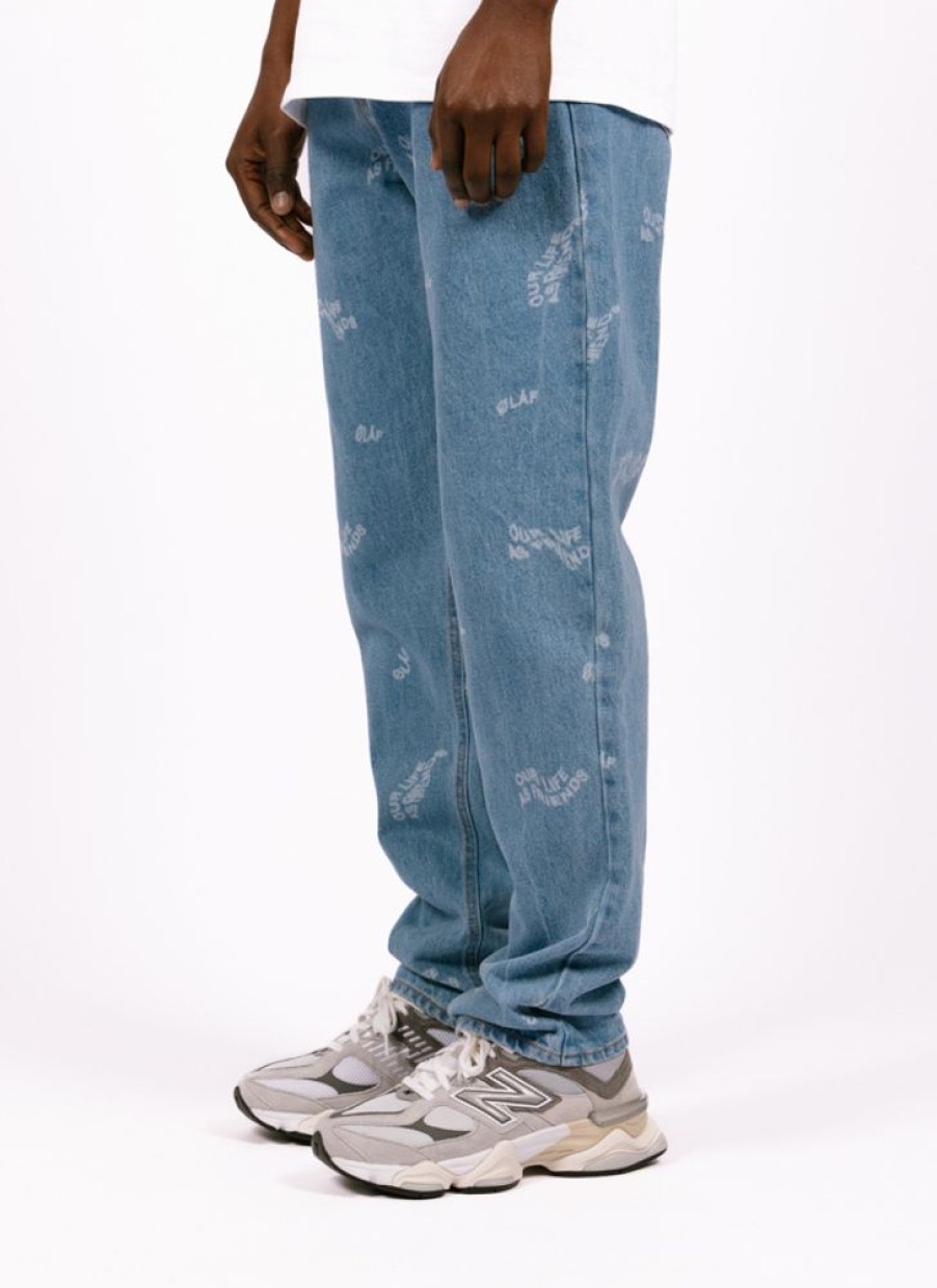 Olaf Hussein Pants | Olaf Hussein Wavy Aop Denim Pants