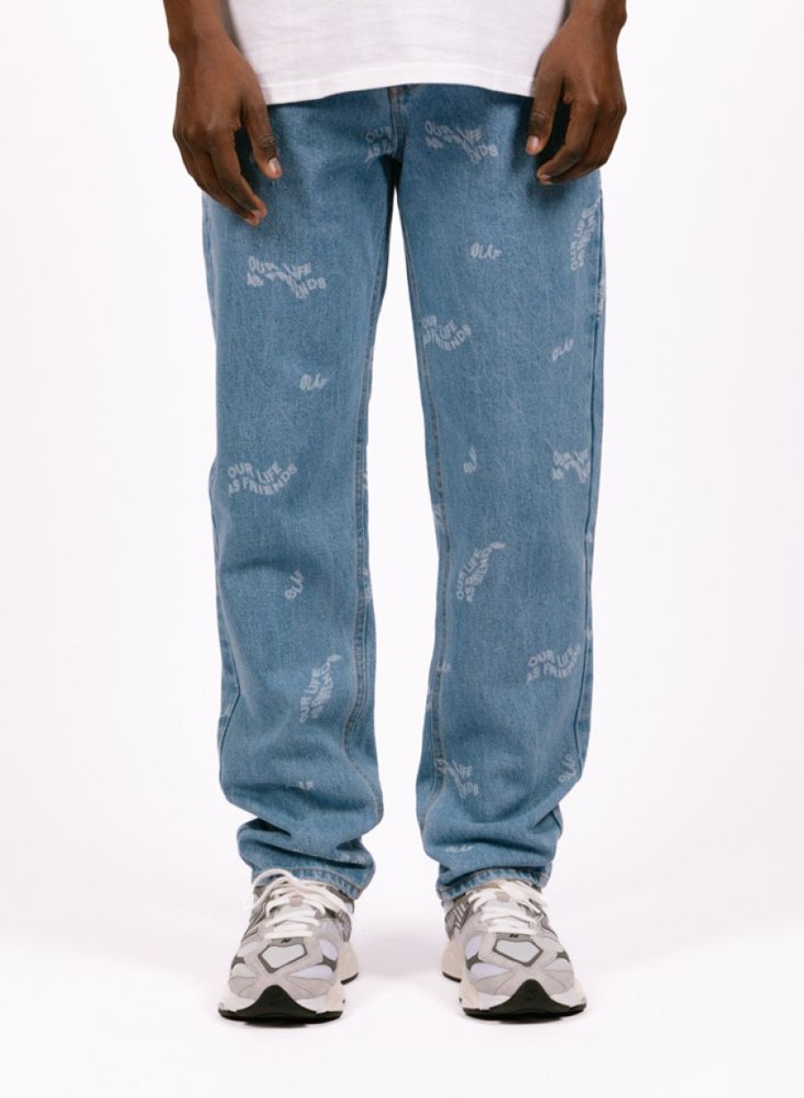 Olaf Hussein Pants | Olaf Hussein Wavy Aop Denim Pants