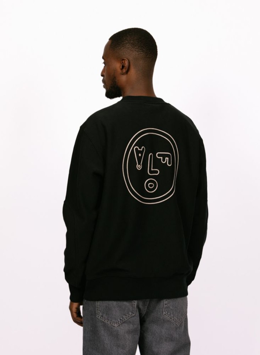 Olaf Hussein Sweaters | Olaf Hussein Face Crewneck Black