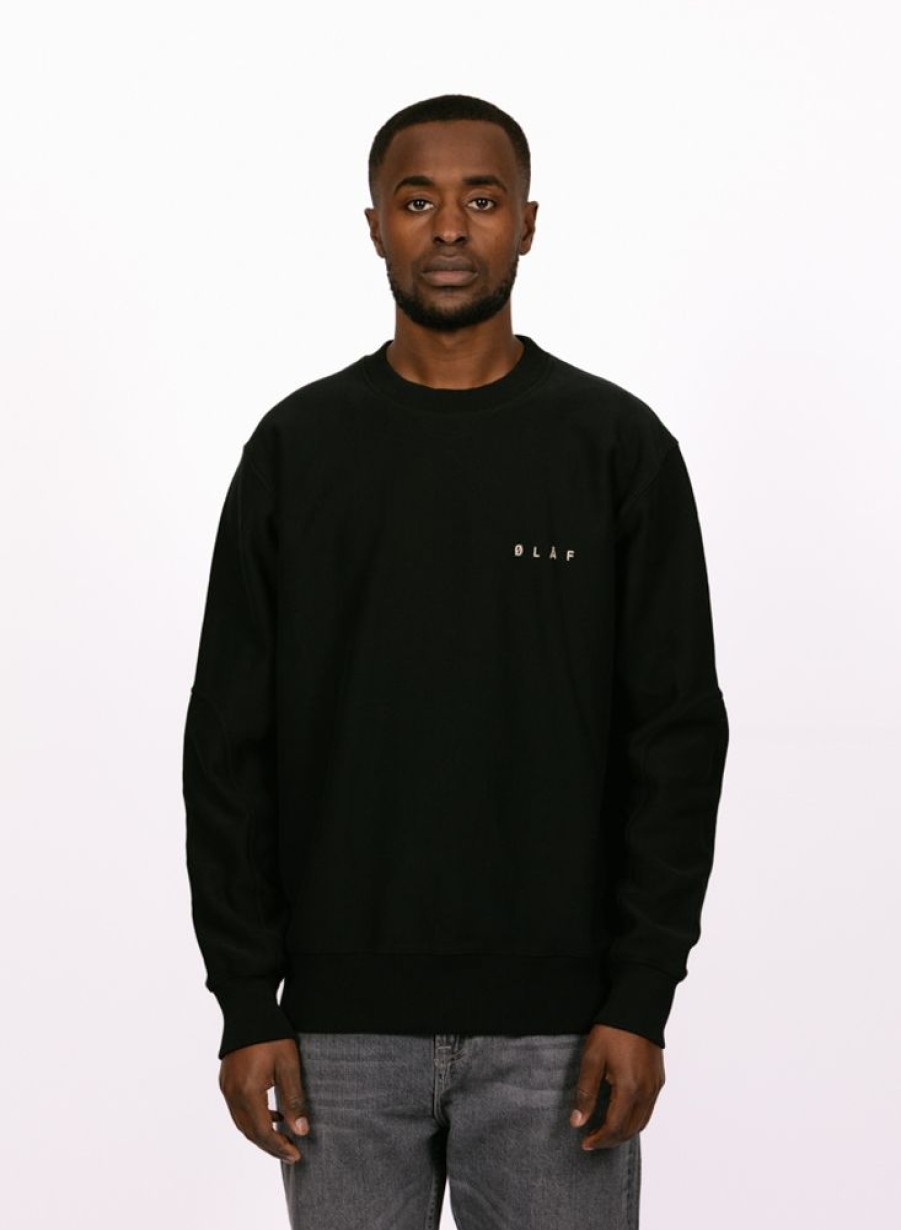 Olaf Hussein Sweaters | Olaf Hussein Face Crewneck Black