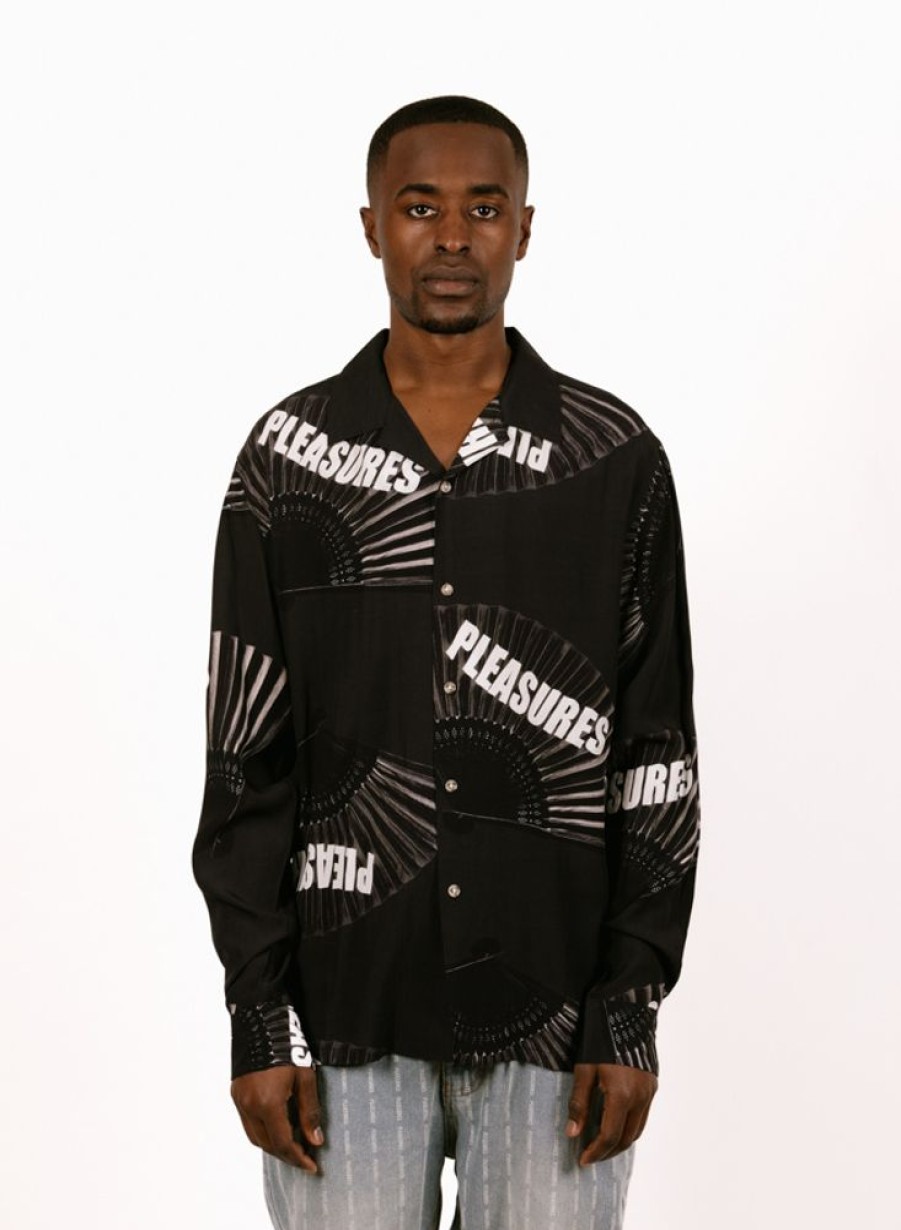 Pleasures Shirts | Pleasures Fans Long Sleeve Button Down Black