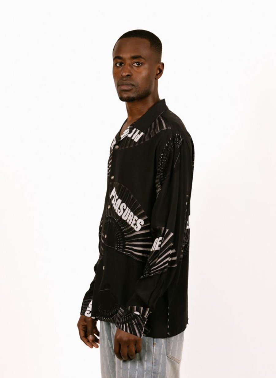 Pleasures Shirts | Pleasures Fans Long Sleeve Button Down Black