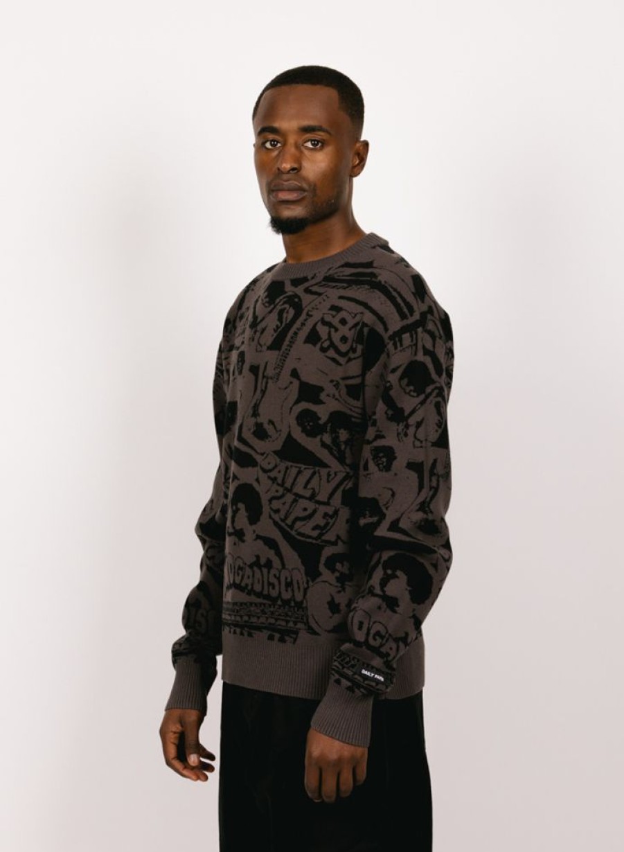 Daily Paper Sweaters | Daily Paper Hogba Sweater Ash Grey/Black