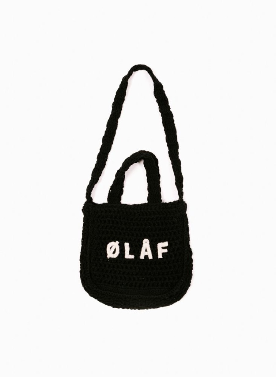 Olaf Hussein | Olaf Hussein Olaf Mini Crochet Tote Black