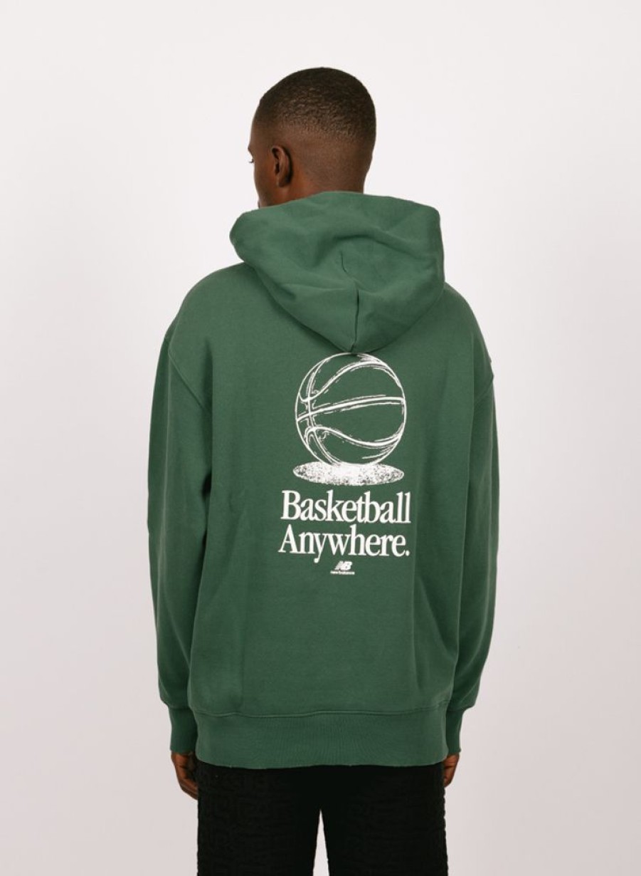 New Balance Sweaters | New Balance Hoops Fleece Hoodie Green