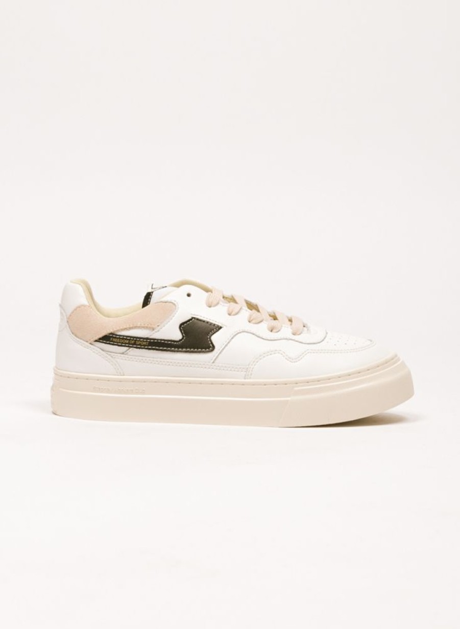 S.W.C. Stepney Workers Club Sneakers | S.W.C. Stepney Workers Club Pearl S Strike Leather White Black