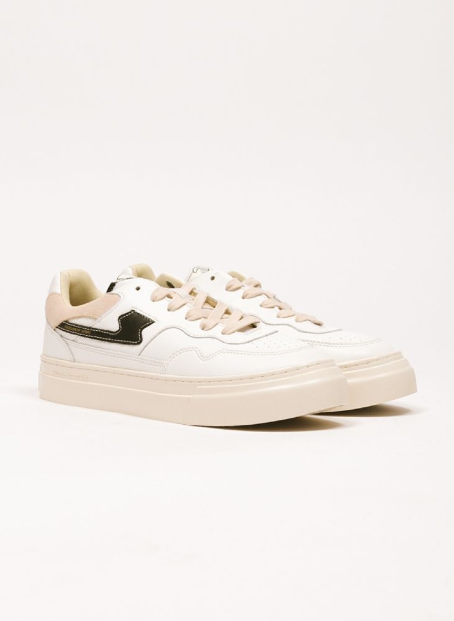 S.W.C. Stepney Workers Club Sneakers | S.W.C. Stepney Workers Club Pearl S Strike Leather White Black