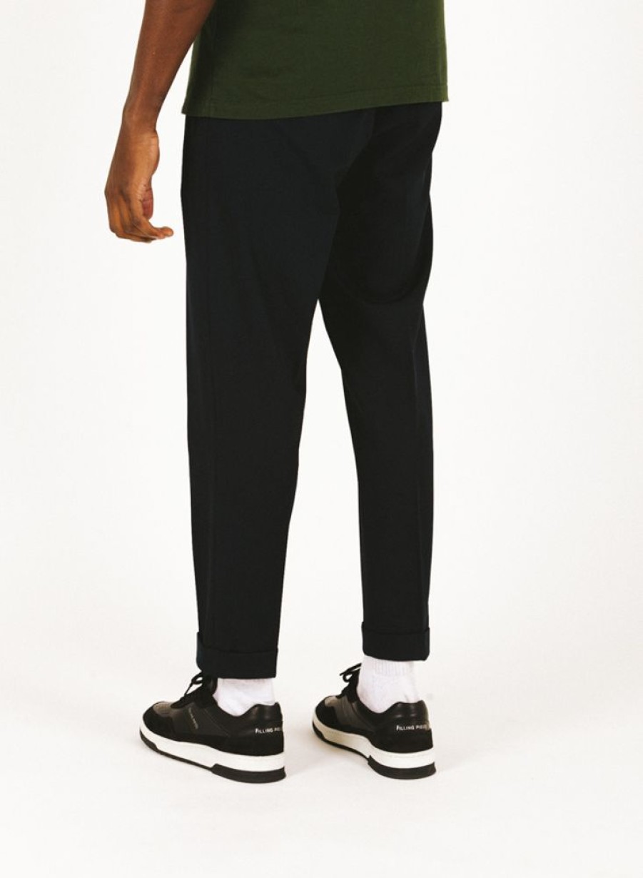 Olaf Hussein Pants | Olaf Hussein Slim Fit Elasticated Pants Navy