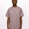 Olaf Hussein T-Shirts | Olaf Hussein Dual Logo Tee Stone Grey