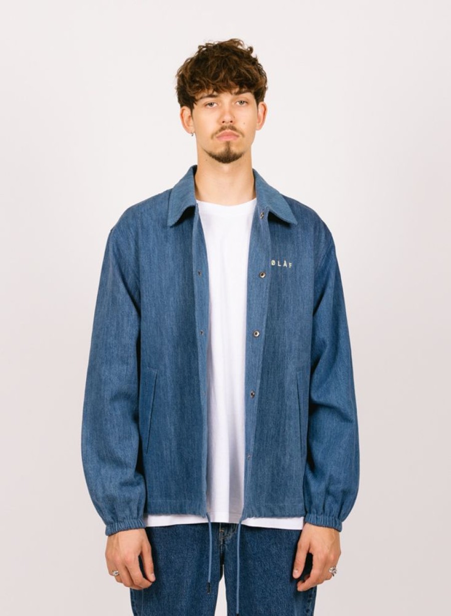 Olaf Hussein Jackets | Olaf Hussein Olaf Denim Coach Jacket Light Denim