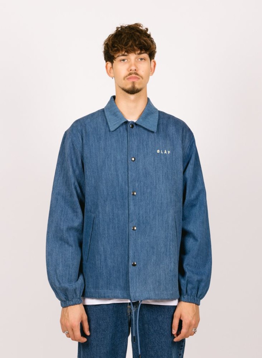 Olaf Hussein Jackets | Olaf Hussein Olaf Denim Coach Jacket Light Denim