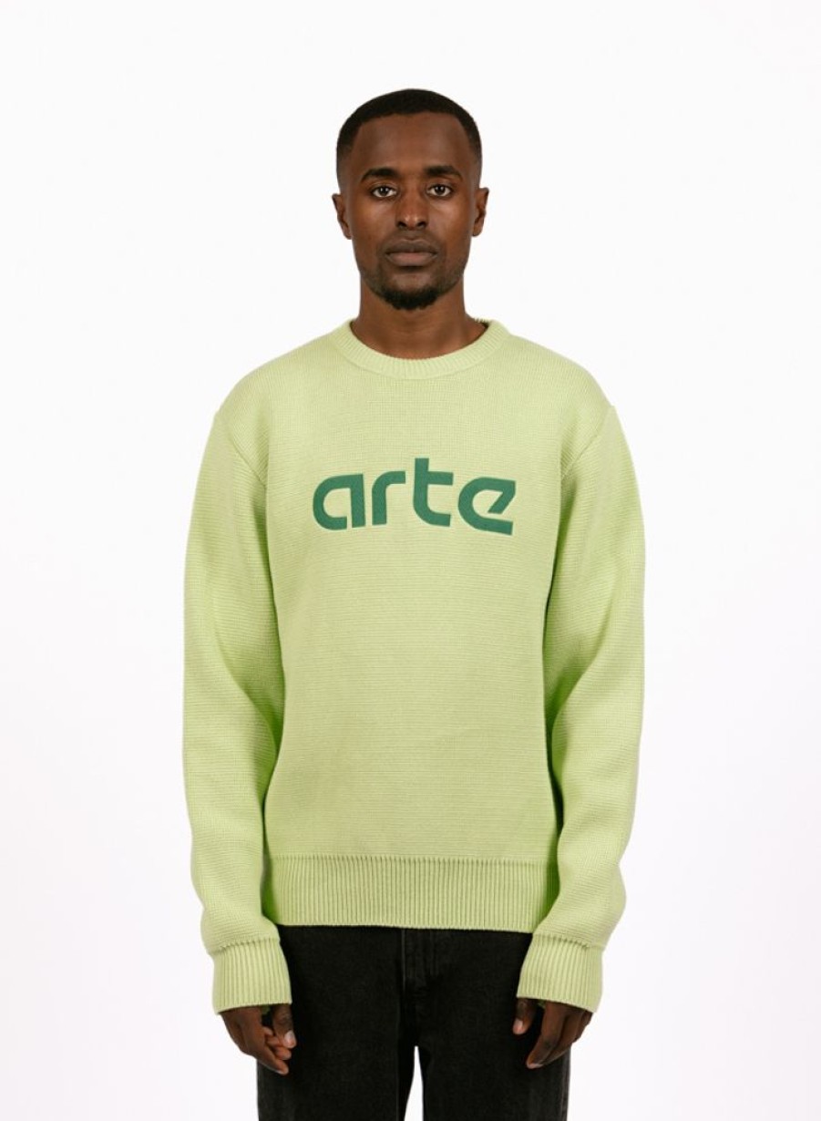 Arte Sweaters | Arte Arte Antwerp Kris Logo Sweater Light Green