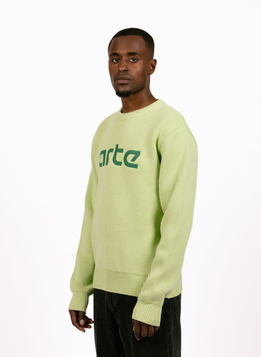 Arte Sweaters | Arte Arte Antwerp Kris Logo Sweater Light Green