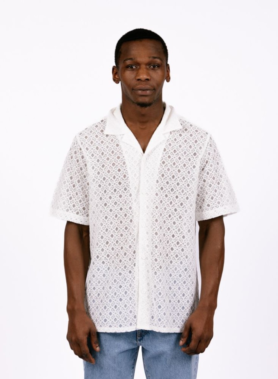 Wax London Shirts | Wax London Didcot Shirt Corded Lace White