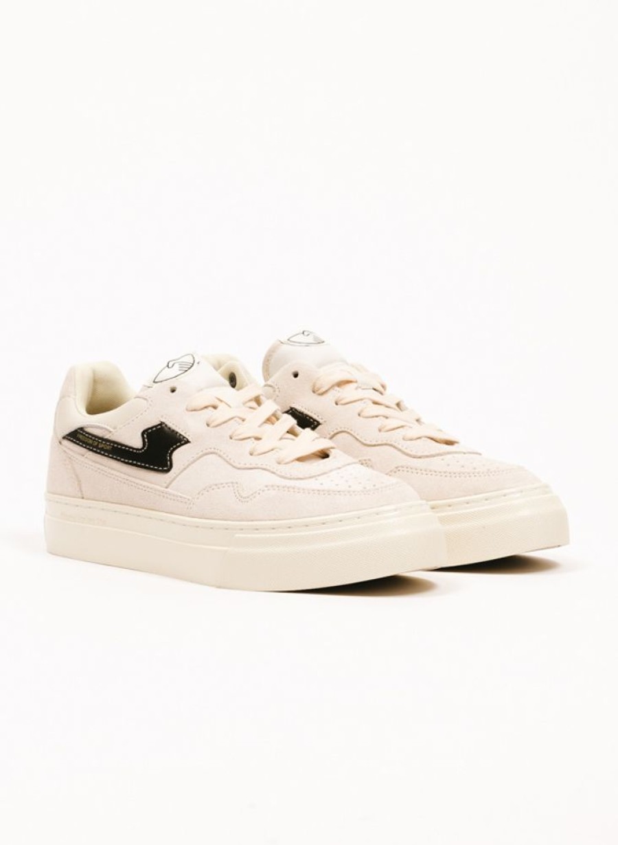 S.W.C. Stepney Workers Club Sneakers | S.W.C. Stepney Workers Club Pearl S Strike Suede Ecru Black