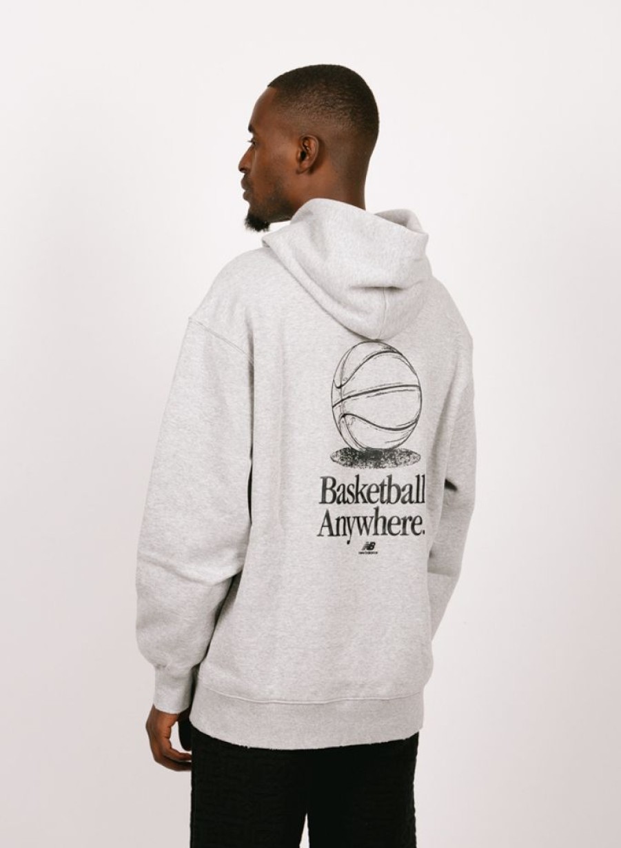 New Balance Sweaters | New Balance Hoops Fleece Hoodie Athletic Grey