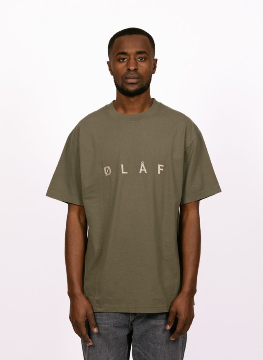 Olaf Hussein T-Shirts | Olaf Hussein Sans Embroidered Tee Pewter