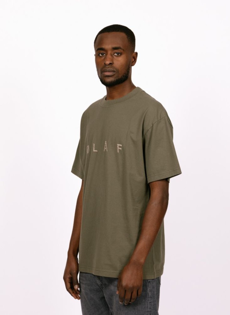 Olaf Hussein T-Shirts | Olaf Hussein Sans Embroidered Tee Pewter