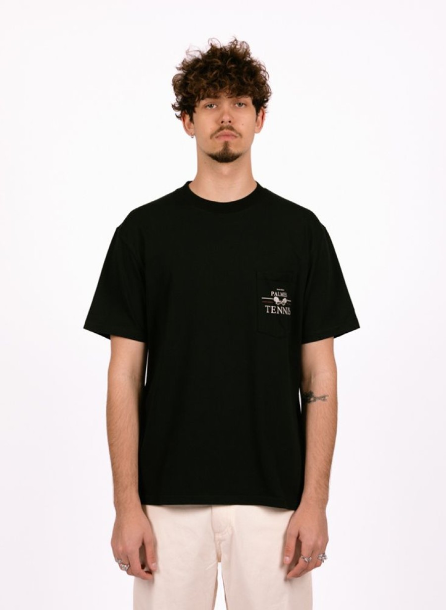 Palmes T-Shirts | Palmes Vichi Pocket T-Shirt Black