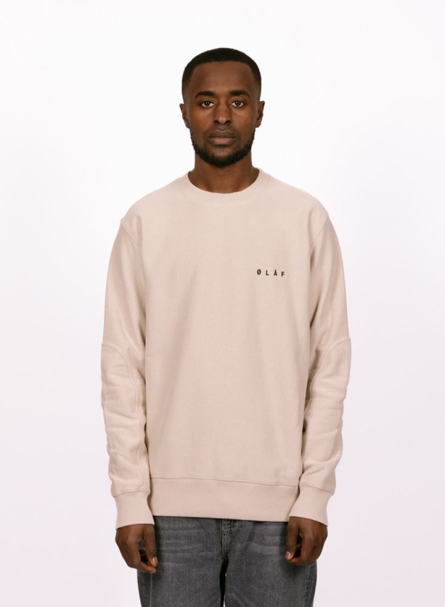 Olaf Hussein Sweaters | Olaf Hussein Face Crewneck Cement