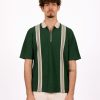 Palmes Shirts | Palmes Luca Zip Polo Green