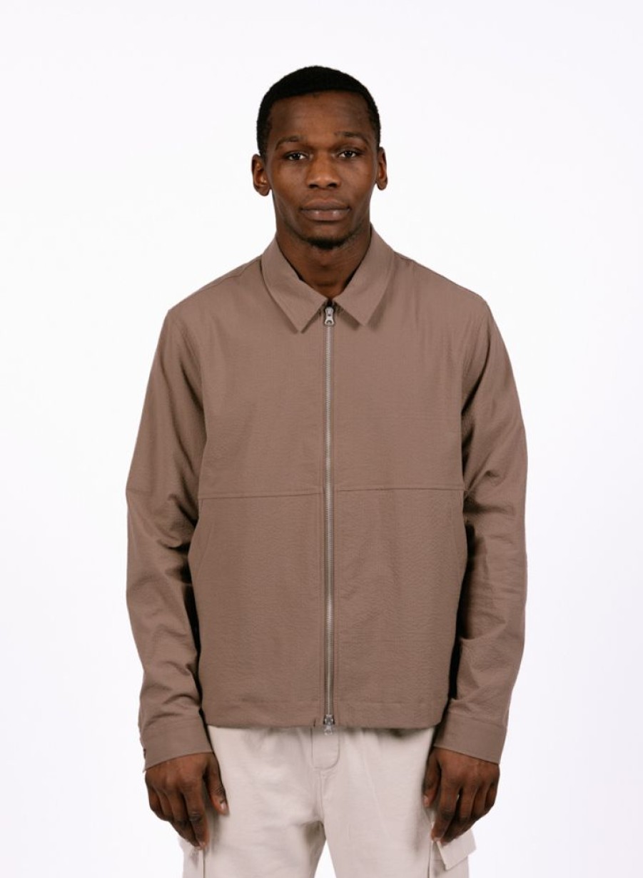 Wax London Jackets | Wax London Eldon Jacket Seersucker Taupe