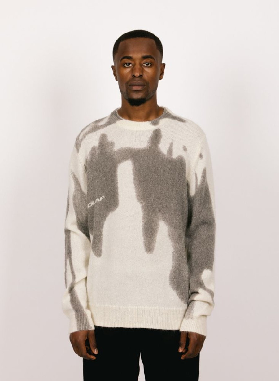 Olaf Hussein Sweaters | Olaf Hussein Olaf Passenger Mohair Knit Crewneck Off White