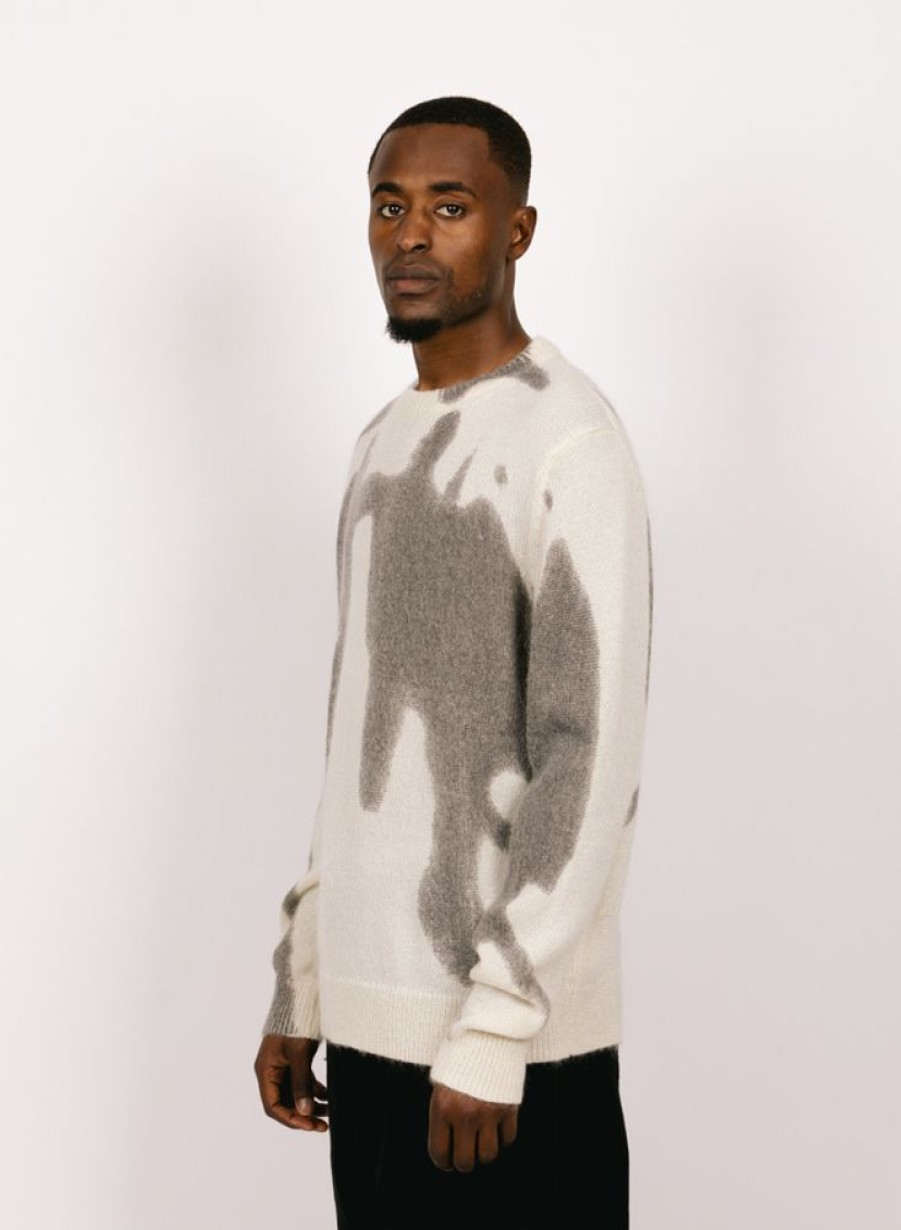 Olaf Hussein Sweaters | Olaf Hussein Olaf Passenger Mohair Knit Crewneck Off White