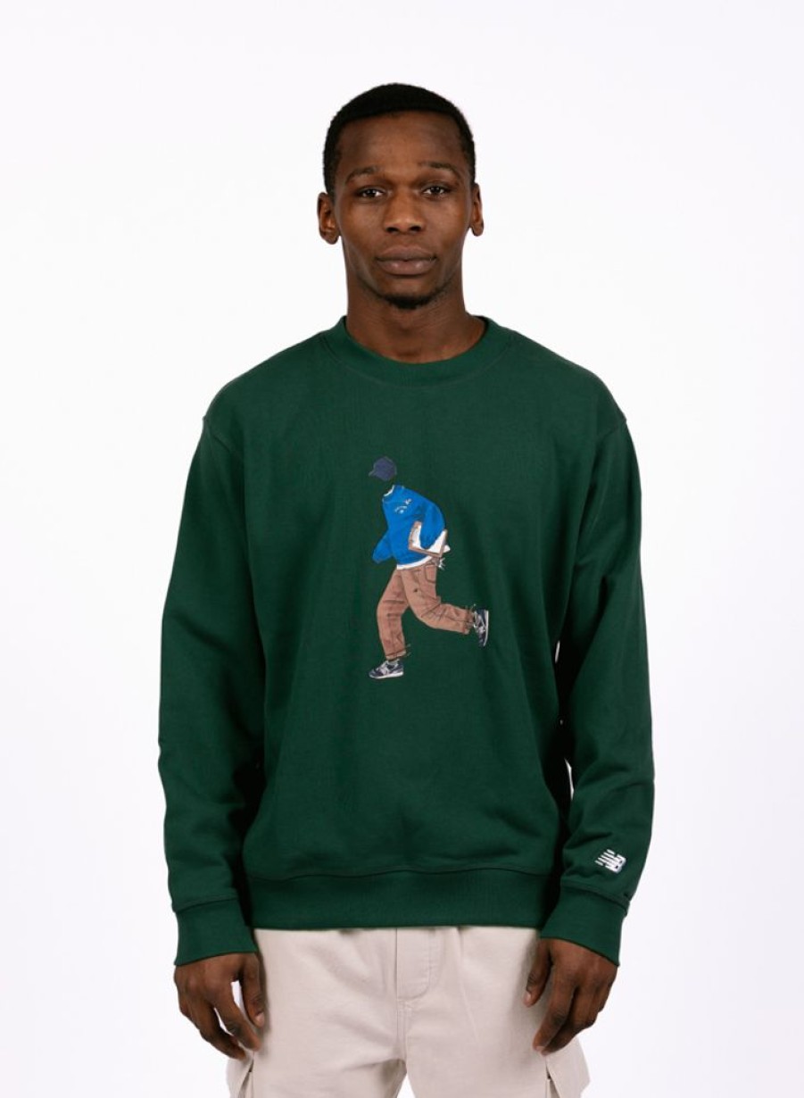 New Balance Sweaters | New Balance Athletics Sport Style Relaxed Crew Nightware Green