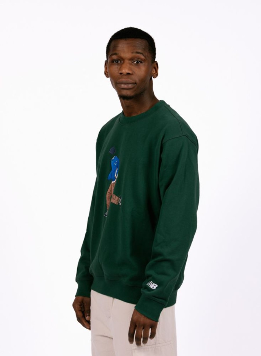 New Balance Sweaters | New Balance Athletics Sport Style Relaxed Crew Nightware Green