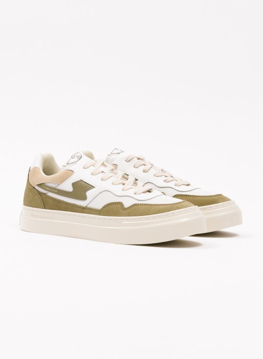 S.W.C. Stepney Workers Club Sneakers | S.W.C. Stepney Workers Club Pearl S-Strike Suede Mix White Mos