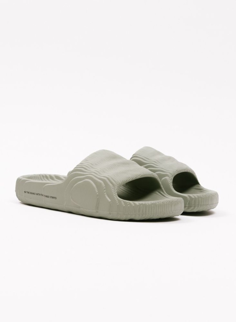 adidas originals Slides | Adidas Originals Adilette 22 Silver Green/Silver Green/Core Black