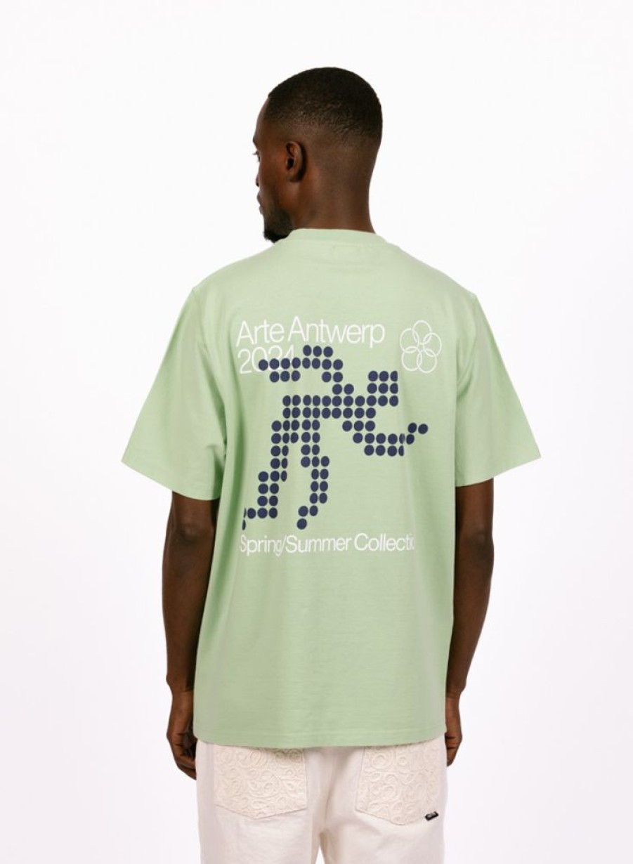 Arte T-Shirts | Arte Teo Back Runner T-Shirt Green