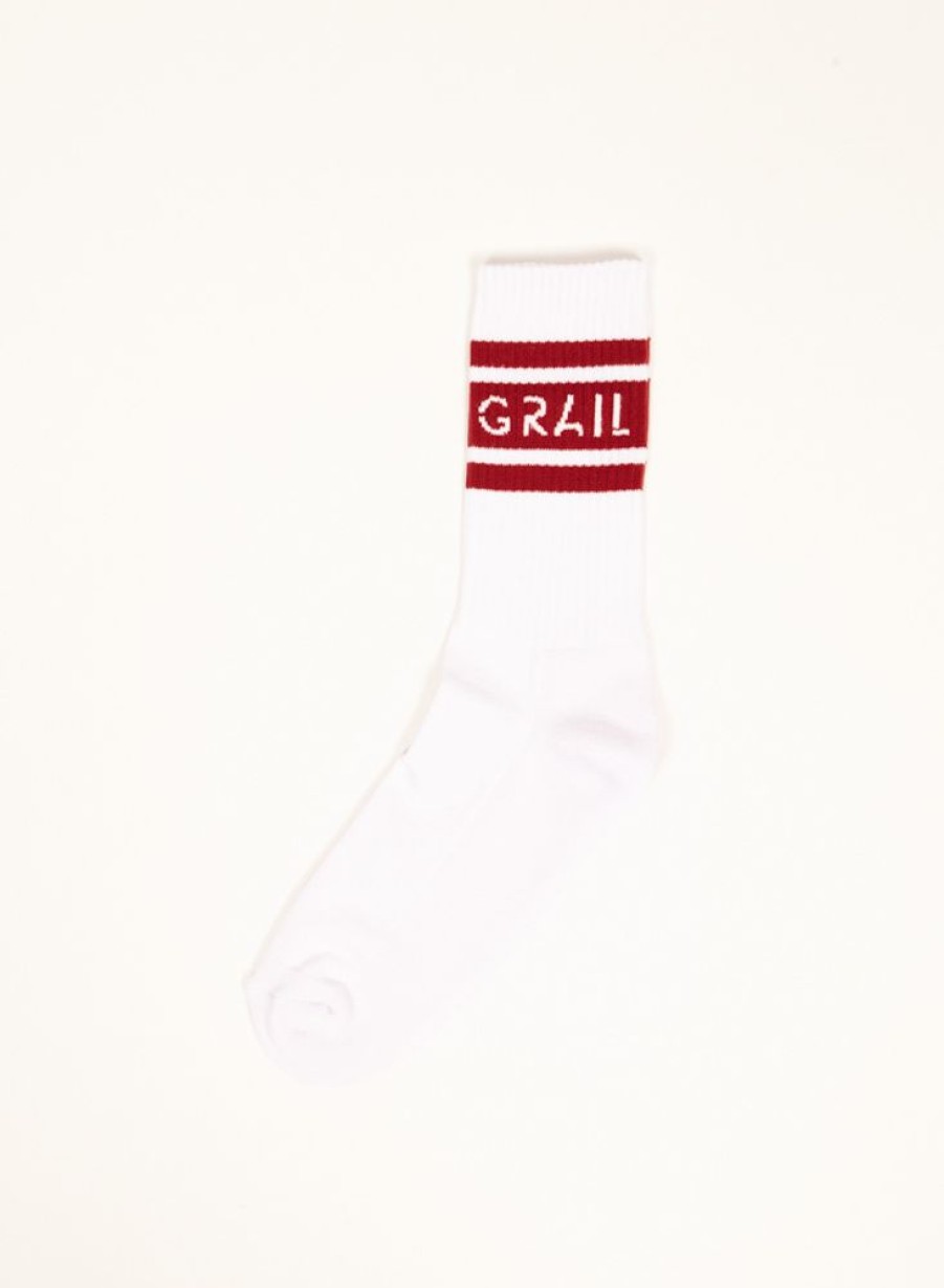 GRAIL | Grail Band Logo Sock White/Bordeaux