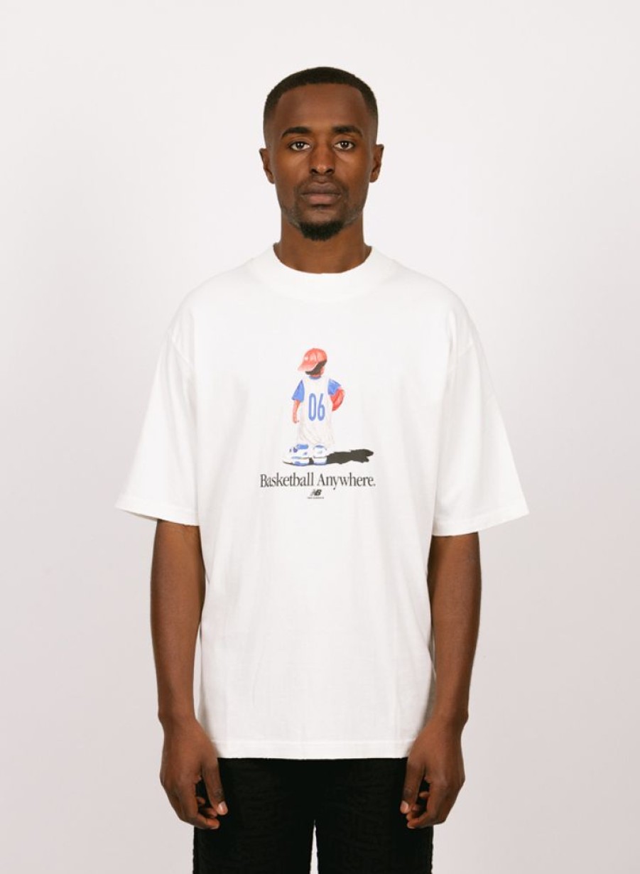 New Balance T-Shirts | New Balance Hoops Graphic T-Shirt White