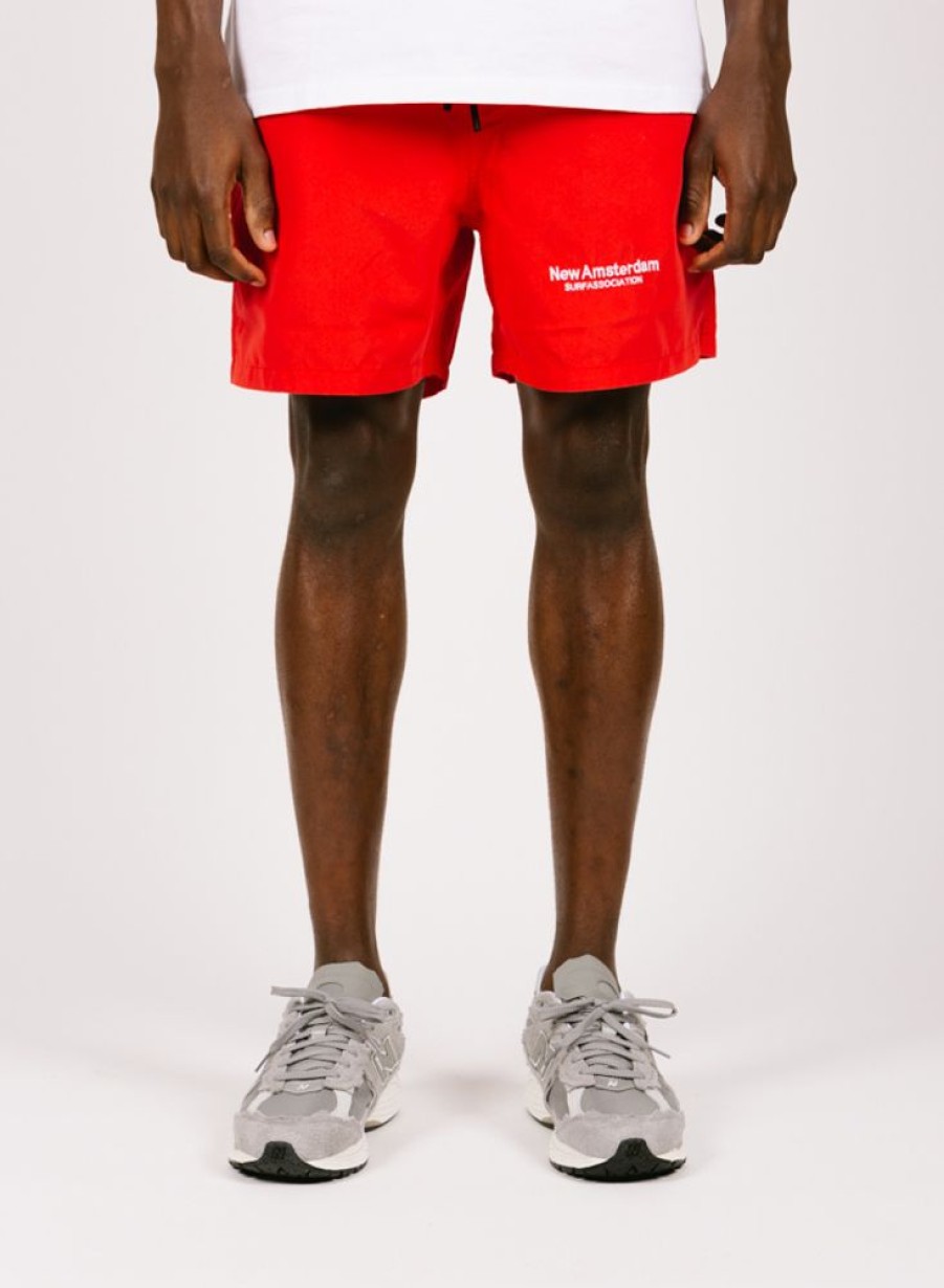 New Amsterdam Surf Association Shorts | New Amsterdam Surf Association Logo Board Short Red