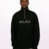 Olaf Hussein Sweaters | Olaf Hussein Italic Zip Mock Black