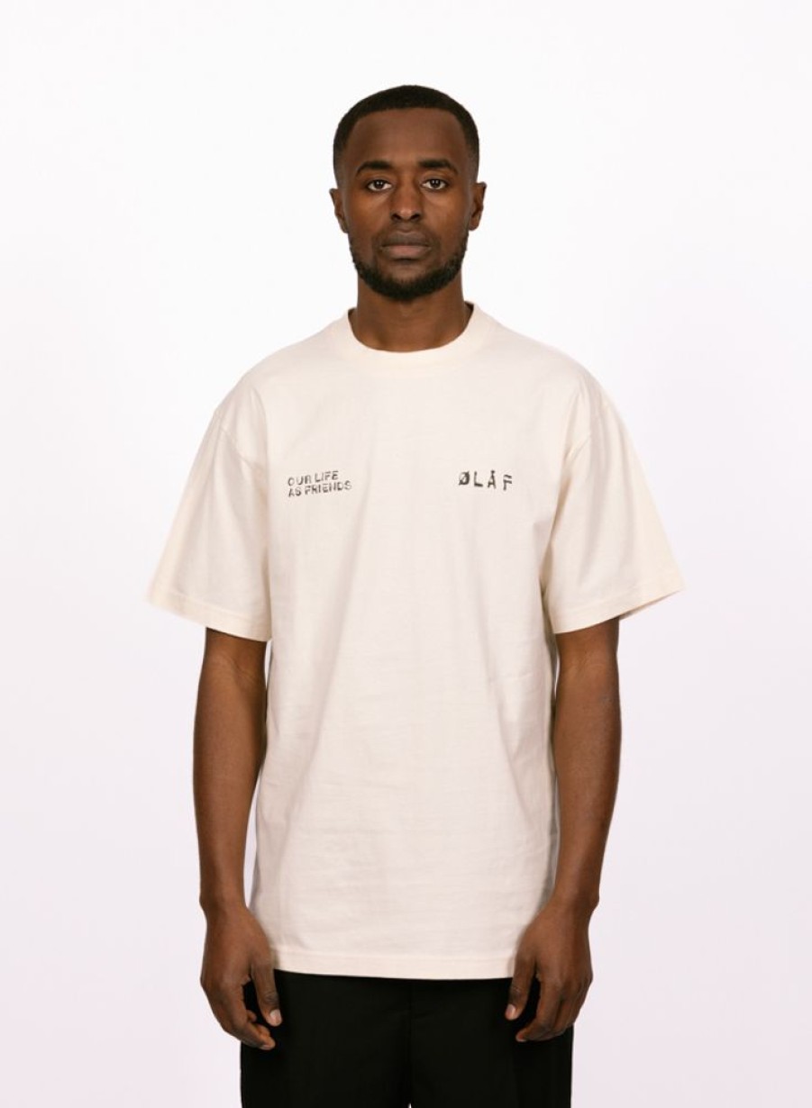 Olaf Hussein T-Shirts | Olaf Hussein Dual Logo Tee Off White