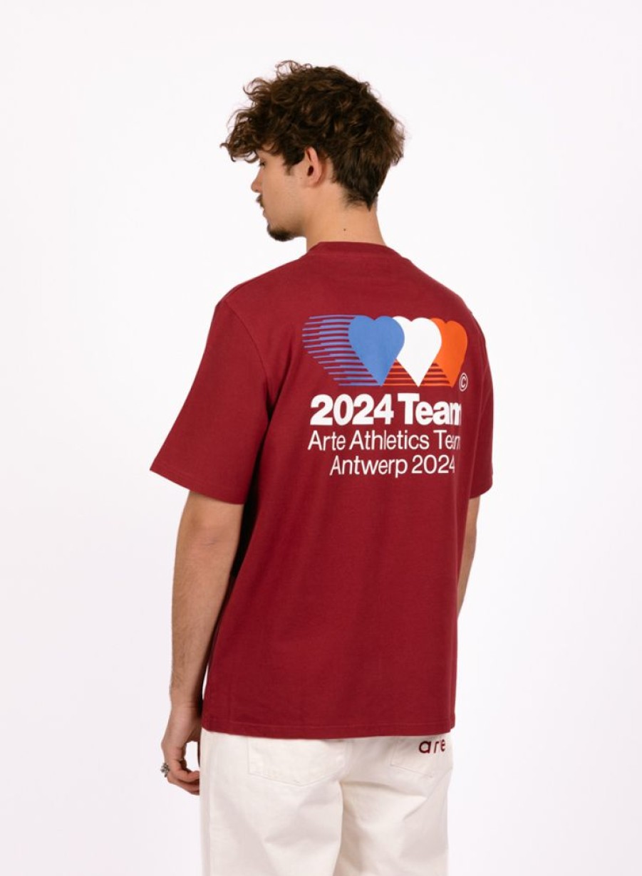 Arte T-Shirts | Arte Teo Back Team T-Shirt Bordeaux