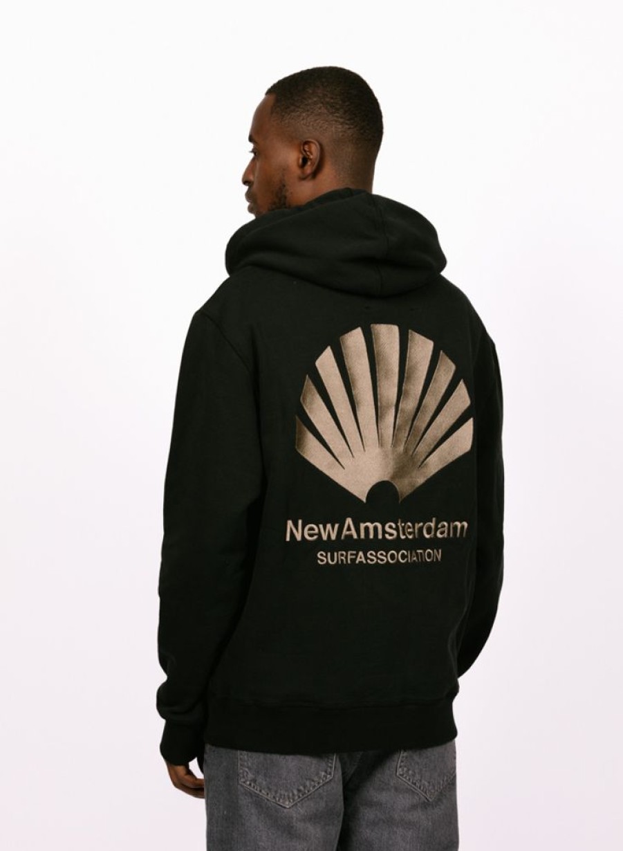 New Amsterdam Surf Association Sweaters | New Amsterdam Surf Association Logo Hoodie Black/Fallen Rock