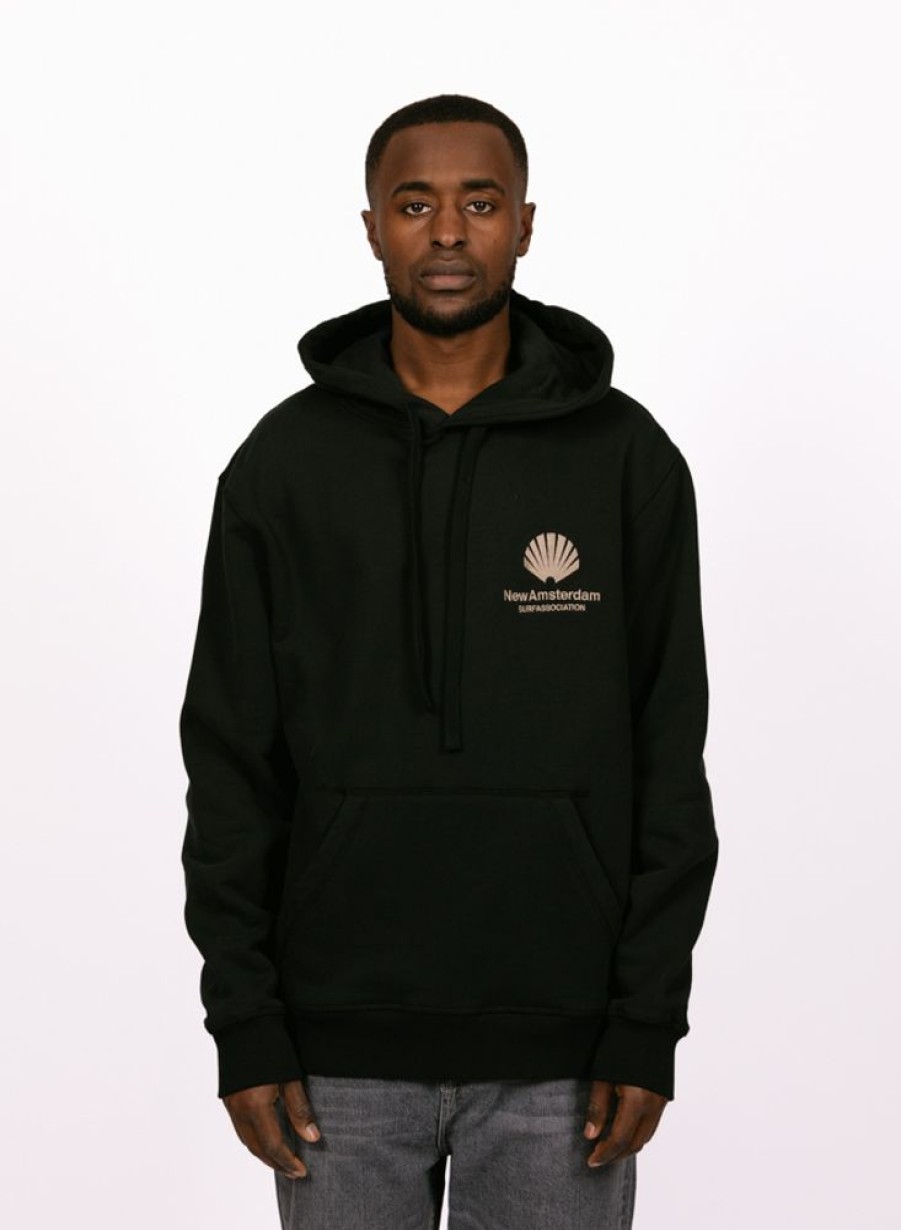 New Amsterdam Surf Association Sweaters | New Amsterdam Surf Association Logo Hoodie Black/Fallen Rock