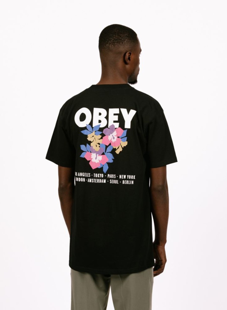 Obey T-Shirts | Obey Floral Garden Black