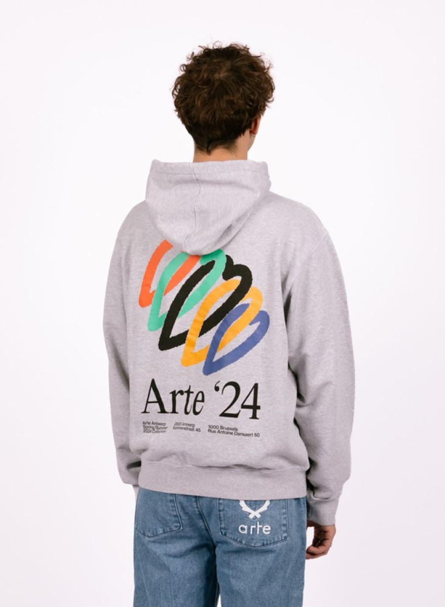 Arte Sweaters | Arte Hank Back Hearts Hoodie Grey