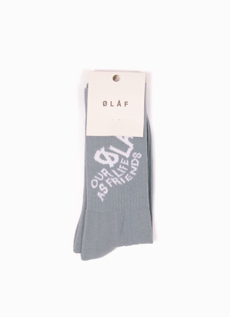 Olaf Hussein | Olaf Hussein Olaf Wavy Logo Socks Sky Blue