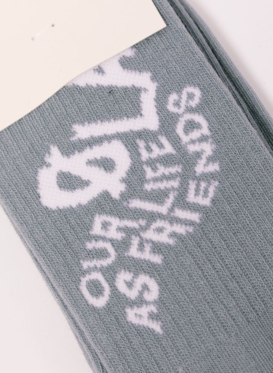 Olaf Hussein | Olaf Hussein Olaf Wavy Logo Socks Sky Blue